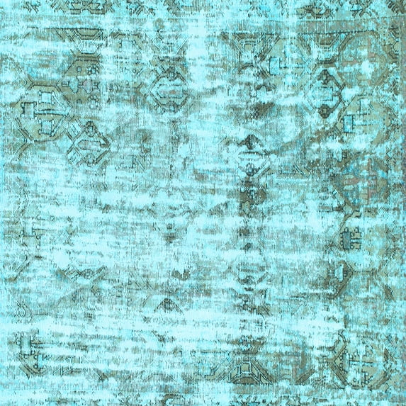 Ahgly Company Indoor Square Abstract Light Blue Modern Area Rugs, 6' Square