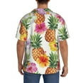 thumbnail image 5 of Gaeub Hawaiian Pineappl Men's Lapel Short Sleeve Shirt, Relaxed Fit Shirt, Soft and Breathable for Outdoors Party Travel - X-Large, 5 of 7