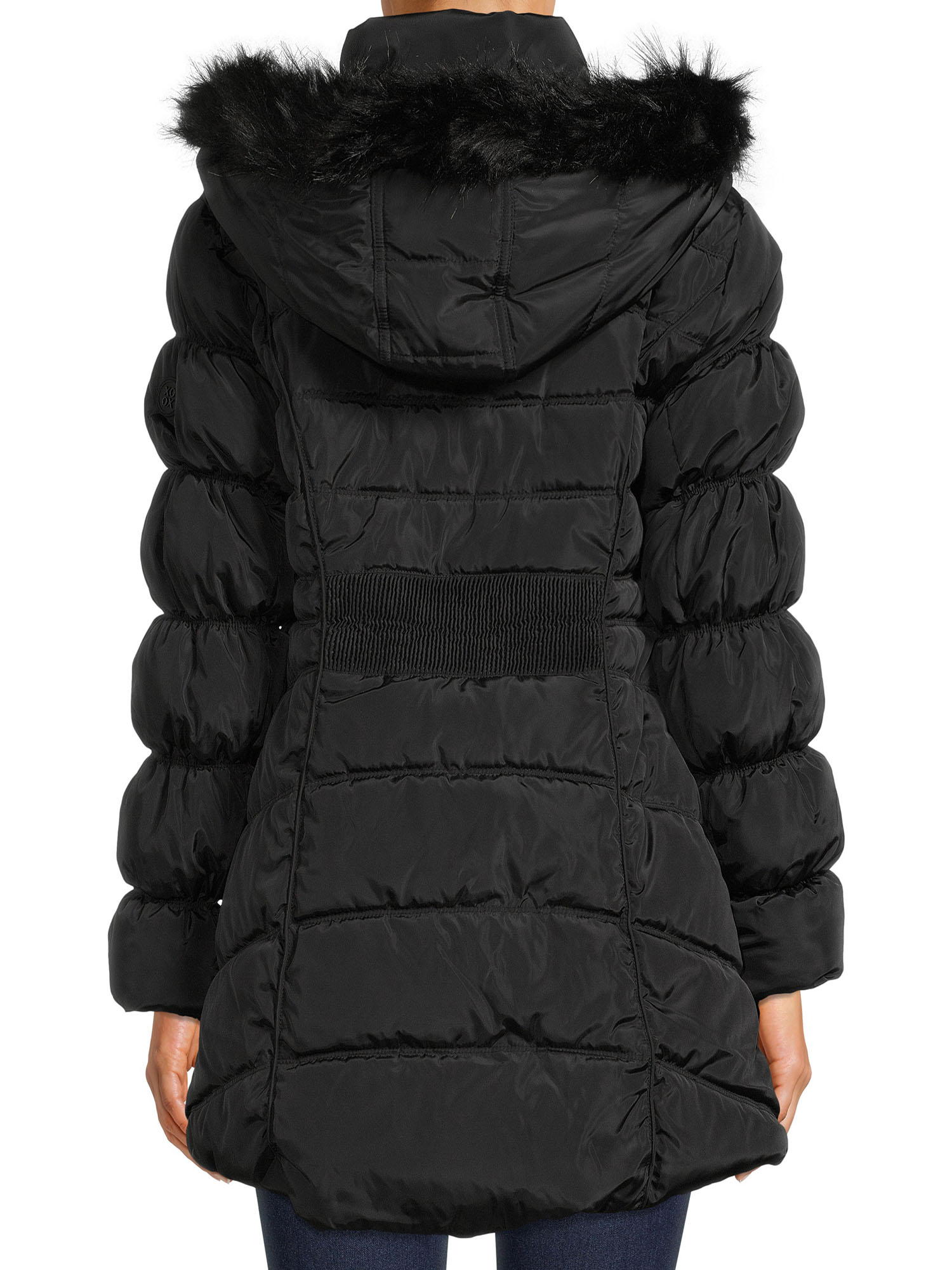 XOXO Women's Puffer Coat with Oversized Hood - image 3 of 5