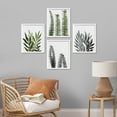 thumbnail image 3 of PixonSign Framed Wall Art Duotone Green Black Leaves, Set of 4 Leaf Collage Wall Decor Arts, Nature Botanical Wall Décor, Adhesive Canvas Poster, Modern Home Artwork - 11"x14" White, 3 of 5
