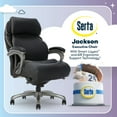thumbnail image 2 of Serta Jackson Big and Tall Executive Office Chair with Smart Layers Technology, Black Bonded Leather, 2 of 15