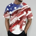 thumbnail image 2 of JDEFEG Men's Shirts Big and Tall Men's Short Sleeve T Shirt Summer Casual Independence Day Prints Tops Workout Tee Tops Men's Crewneck Undershirt Red Size L, 2 of 4
