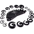 thumbnail image 4 of Kit de dilatadores de oreja (negro) 54 piezas 14G-00G Juego de extensores de dilatadores de oreja, tapones y tapones acrílicos y túneles de silicona, conjunto de joyería para piercing corporal, 4 of 5