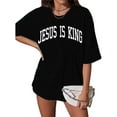 thumbnail image 1 of Faith Over Fear T-shirt Women Oversized Christian Religious Sayings Tees Drop Shoulder Tee Tops, 1 of 7