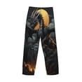 thumbnail image 3 of Lsque Full Moon Black Dragon Print Men's Pajama Pants, Lounge Pant - Comfortable Home Wear,Elastic Waistband, Stylish Design-X-Large, 3 of 9