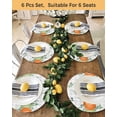 thumbnail image 4 of 13 Inch Round Placemats Set of 6, Fall Pumpkin Non Slip Heat Insulation PP Table Mats, Orange Green White Thanksgiving Leaf Plaid Washable Place Mats for Kitchen Dining Party Table Decor, 4 of 7