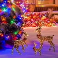 Lighted Christmas Deer, Glittering Deer with Strip Lights for Outdoor