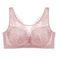 thumbnail image 2 of Gymayou Wire-Free Minimizer Bra for Full Figure Women Thin Breathable Full Coverage Anti-Sagging Bra with Side Support Comfort Bras Pink 2XL, 2 of 7