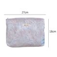 thumbnail image 3 of Bolsa de cosméticos impresa para mujer Bolsa de lavado de flores en relieve con cremallera de lona (azul púrpura) Ygjytge Cuidado Belleza, 3 of 3