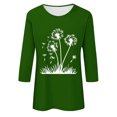 thumbnail image 4 of Plebaso Hauts pour Femmes Manches 3/4 Chemises Imprimées Décontractées Tuniques Col Rond Blouses pour Femmes, 4 of 4