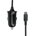 onn. 2.4A Car Charger Builtin MicroUSB Cable, Compatible with Mobile
