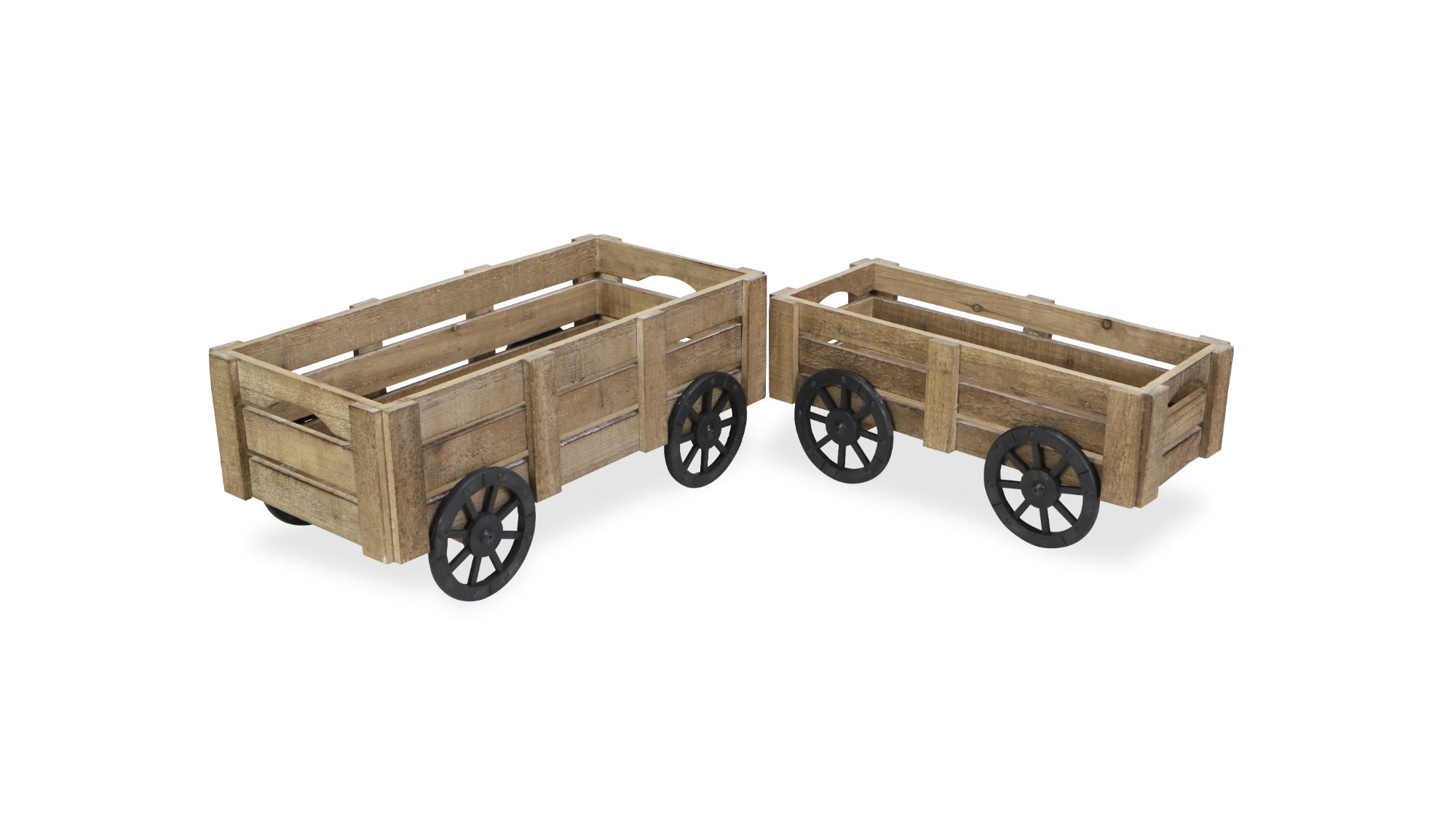 Contemporary Home Living Set of 2 Brown and Black Handmade Storage