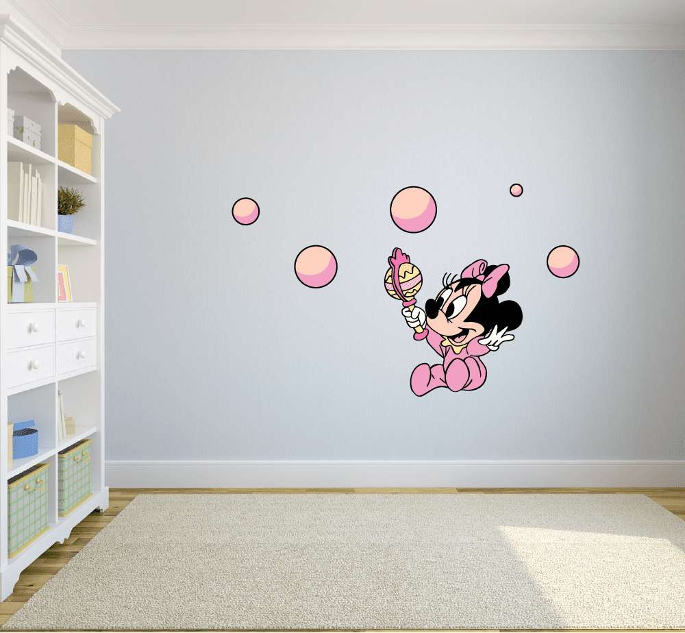 Cartoon Wall Stickers Kids Bedroom Art Decor Cute Mickey Minnie Mouse Baby Art