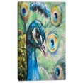 thumbnail image 2 of Larger Peacock Watercolor - Abstract Canvas Art Print, 2 of 3