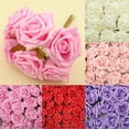 thumbnail image 3 of 50Pcs Artificial Flowers Foam Rose Heads Wedding Party Decor Bouque DIY Large 8CM Cream White Pink Festive Party Decorations, 3 of 4