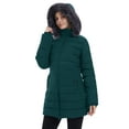 thumbnail image 3 of Wantdo Women's Winter Jacket Mid-Length Winter Coat Hooded Puffer Jacket Blackish Green L, 3 of 8