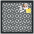 thumbnail image 2 of PinPix 15x15 Custom Cork Bulletin Board Quatrefoil Dk Grey Poster Board Has a Fabric Style Canvas Finish, Framed in Quatrefoil Dk Grey, by ArtToFrames (PinPix-583), 2 of 6