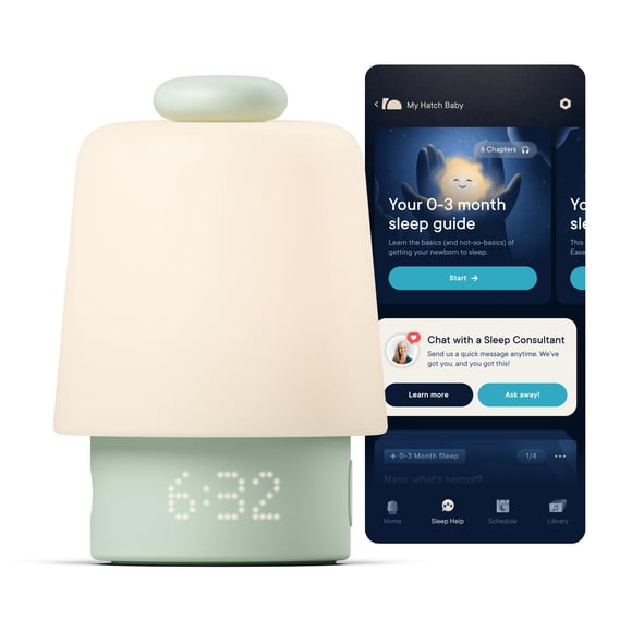 Máquina de sonido Hatch Baby Rest color menta, luz nocturna con Wi‑Fi y alarma