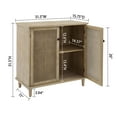 thumbnail image 4 of Art Leon Home Accent Cabinet with 2-Door Rattan Decoration Wood Finish Beige, 4 of 9