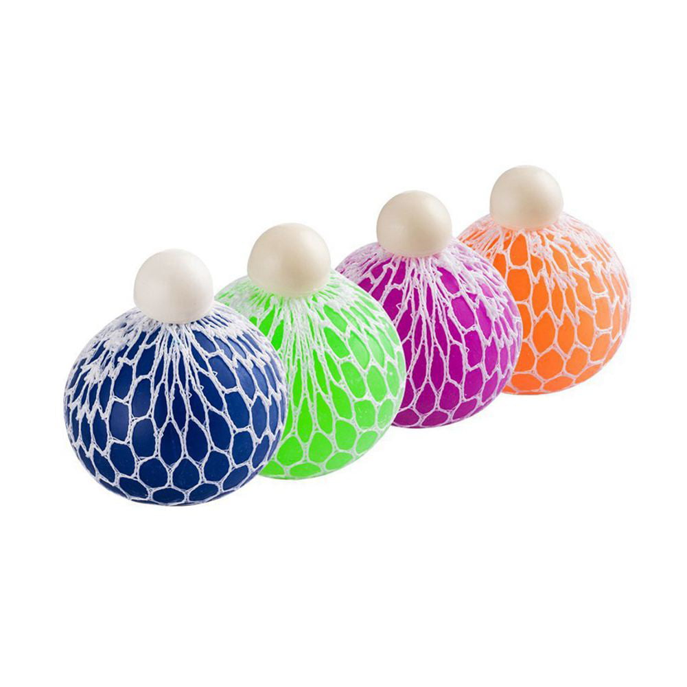 4PCS ADHD Bad Habits & More SODIAL Mesh Squishy Ball Super Big 7.5cm Rubber Vent Grape Stress Ball Squeezing Stress Relief Ball- for Kids & Adults.Stress Squishy Toys for Autism