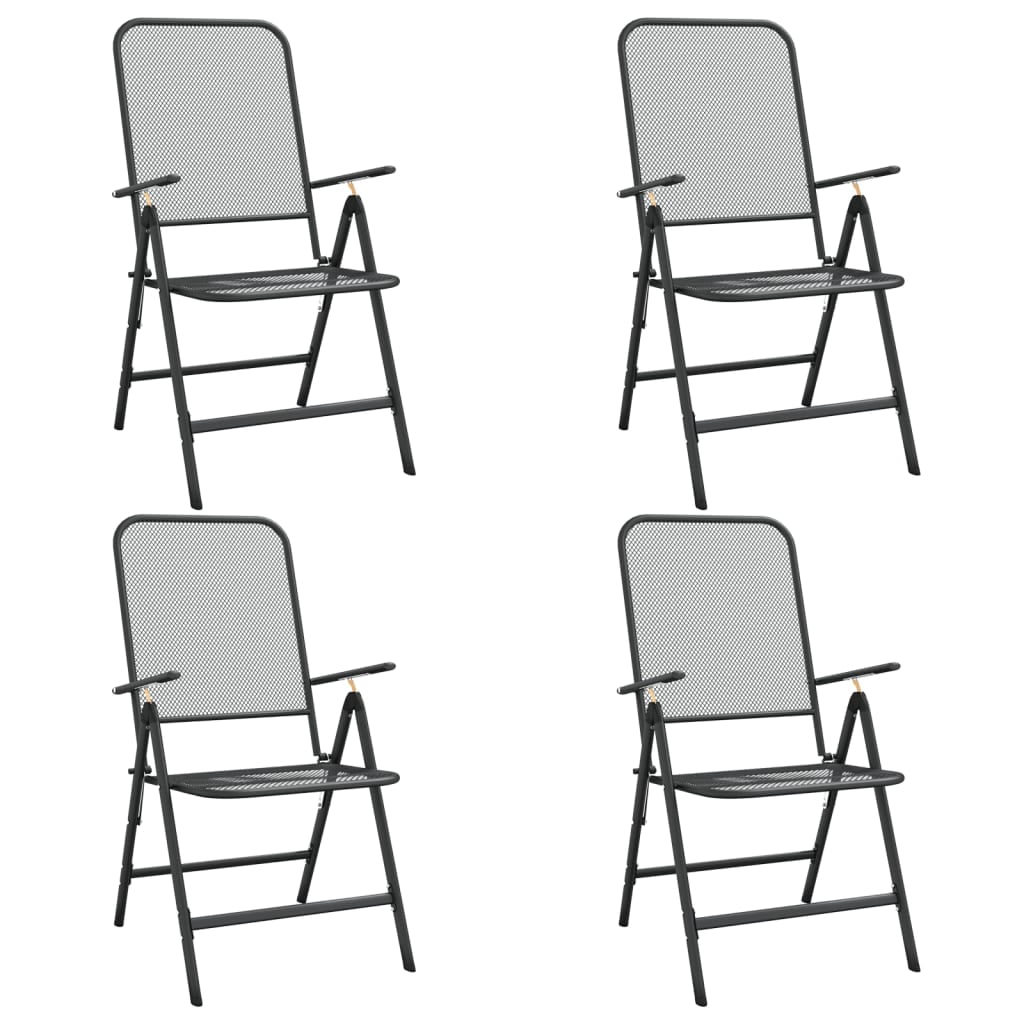 vidaXL Outdoor Seating Adult Modern Iron Indoor Patio Waterproof Folding & Stacking Chairs, Multicolor (Set of 2)