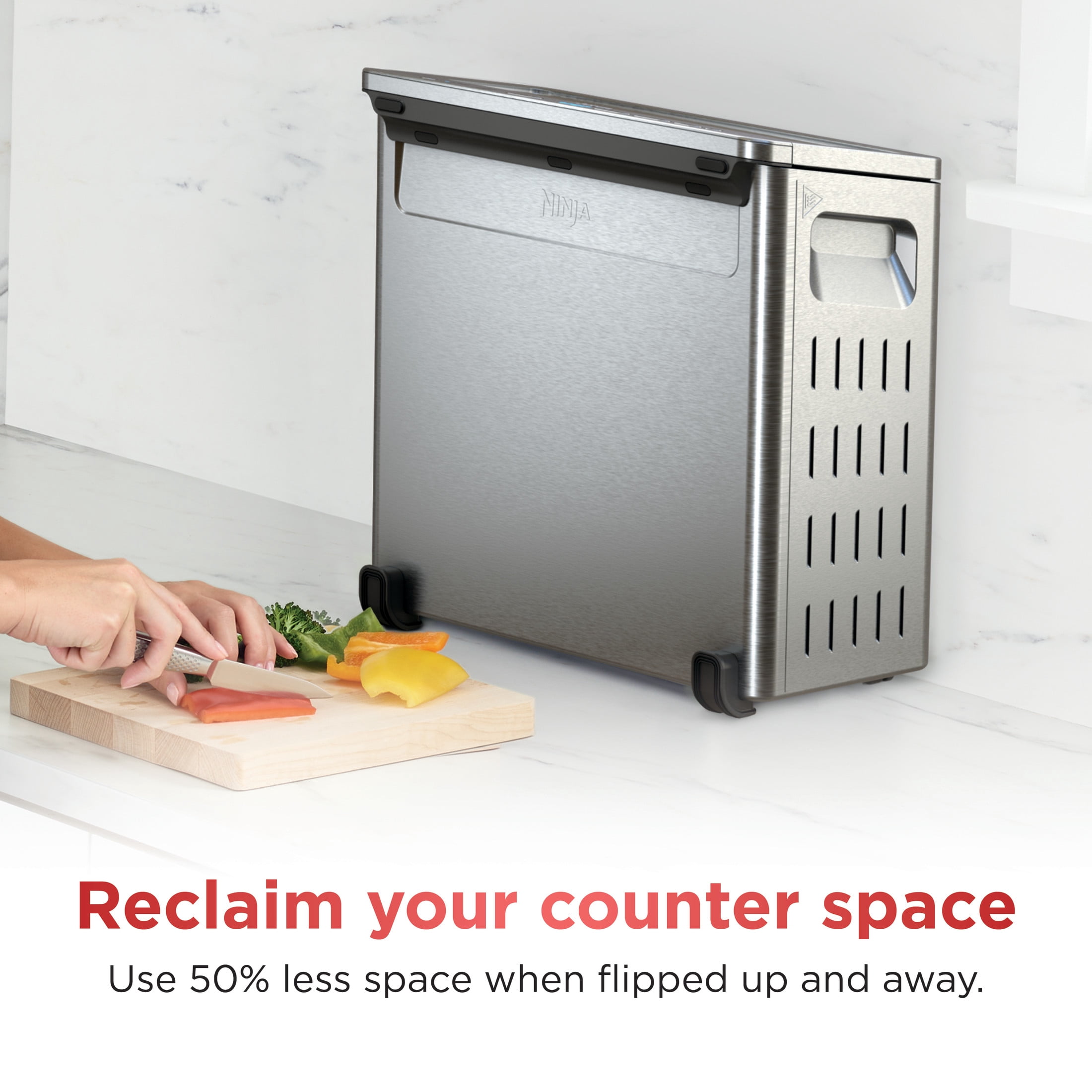 Ninja Flip Toaster Oven & Air Fryer, 8-in-1, Flip Up & Away for Storage, Roast, Toast, Bake & More, SP140