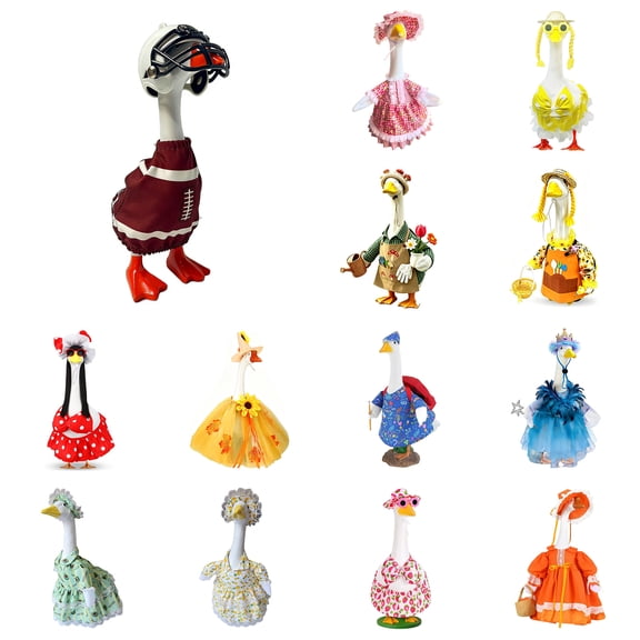 Lzobxe Porch Goose Clothes Sunflower Porch Goose Clothes, Spring Geese Costume with Sunglasses and Straw Hat for Seasonal Yard Lawn Patio Garden Outdoor