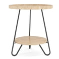 thumbnail image 3 of Resenkos Sofa Side End Table, End Table, Couch Table,Round End Table, 2-Tier Side Table Accent Table with Metal Legs,Wood Color, 3 of 3