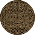 thumbnail image 1 of Ahgly Company Indoor Round Abstract Brown Modern Area Rugs, 5' Round, 1 of 4