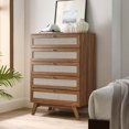 thumbnail image 2 of Dresser Drawer Chest, Walnut, Wood, Bedroom Living, Modern Contemporary HB35712, 2 of 7