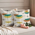 thumbnail image 3 of 2 Pack Outdoor Waterproof Throw Pillow Covers,Mid Century Orange Abstract Geometric Decorative Square Pillow Case Patio Pillowcases for Chair Couch Sofa 16x16in, 3 of 9