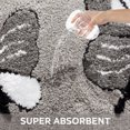 thumbnail image 4 of EVNELE Gray Bathroom Rug, Butterfly Pattern Microfiber Shaggy Bathroom Mats |Absorbent |Non Slip |16" x 24", 4 of 6