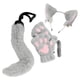 thumbnail image 2 of Animales con orejas y cola largas para niños y adultos, juego de rol de mascarada en club nocturno. gris, 2 of 8