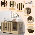 thumbnail image 4 of Cat Litter Box Enclosure, Hidden Cat Litter Box Furniture, Wooden Pet House Cabinet, Cat Washroom for Living Room, Wood, 4 of 10