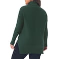 thumbnail image 3 of Agnes Orinda Women's Plus Size Turtleneck Sweater Slim Fit Long Sleeve Loose Knit Comfy Fall Winter Sweater 1X Dark Green, 3 of 6