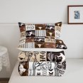 thumbnail image 4 of Erosebridal Western Cowboy Comforter Set Twin Size, Bull Skull Horse Arrow Print Quilt Set, Geometric Grid Brown Plaid Print Bedding Set Teens Bedroom Decor, 4 of 6