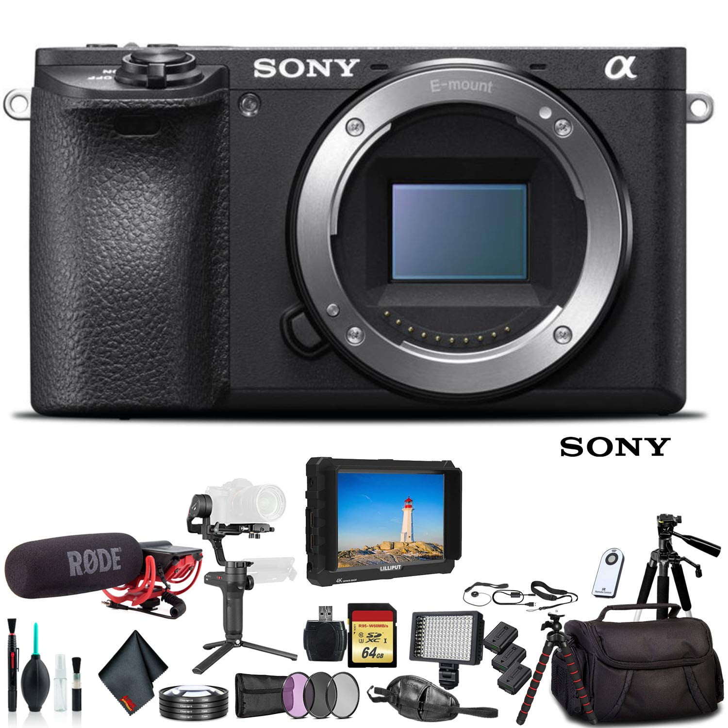 Sony Alpha a6500 Mirrorless Camera ILCE6500/B +Bag, Zhiyun