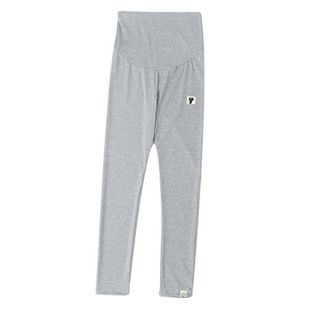 

Miarhb Women Solid Long Pants Cat Sign Loose Adjustable Maternity Pants Leggings Gray/L