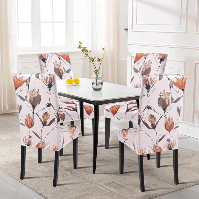 Dining Room Chair Covers Set of 4, Stretch Printed Parsons Chair