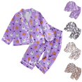 thumbnail image 2 of Coerni Halloween Pjs Toddler Baby Girls Pumpkin Ghost Printed Pajamas Sets Long Sleeve Shirts Pants Fall Casual Outfits, 2 of 4