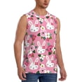 thumbnail image 2 of Uemuo Rose Rabbit Pattern Men's Sleeveless T-Shirt,Muscle Athletic Tank Top, Moisture-wicking Quick-dry Breathable Classic Tee Top for Gym Run Outdoor Sports-Large, 2 of 8
