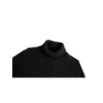 thumbnail image 4 of Suéter de punto cuello de tortuga cable Acanalado Mangas Largas Alto casual Grueso Unique Bargains Negro 56, 4 of 7