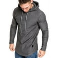 thumbnail image 6 of Jalioing Athletic Hoodies for Men Solid Color Long Sleeve Hooded Sport Sweatshirt Basic Workout Drawstring Pullover, 6 of 7