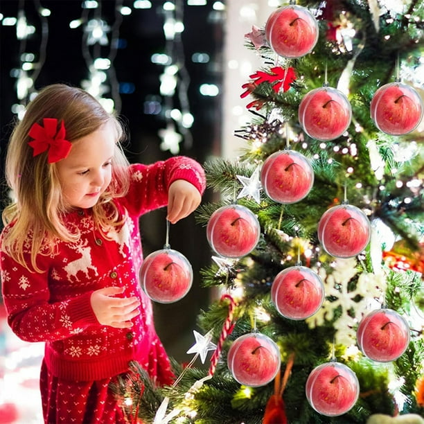 Hogar y cocina, Decoración del hogar, Decoración navideña, Bola de Navidad Manzanas Adorno de decoración navideña Decoración colgante, Bola de Navidad de plástico