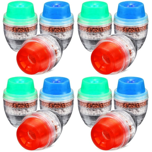 Foxnovo Kitchen Tap Filter Assorted Color PP Adjustable Angle Easy to Clean 12Pcs