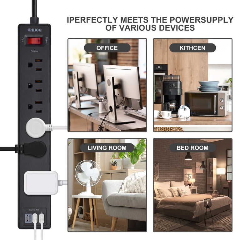 ONDOG 6-Outlet Surge Protector Power Strip with USB Ports photo 6