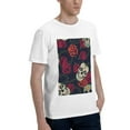 thumbnail image 2 of Bingfone Roses Skulls Men'S Loose Fit Short-Sleeve Pocket T-Shirt, 2 of 7