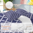 thumbnail image 2 of Navy Blue Duvet Cover Set Queen Size, Moroccan 4 Piece Soft Microfiber Bedding Set with 1 Duvet Cover, 1 Flat Sheet, 2 Pillowcases, 2 of 9