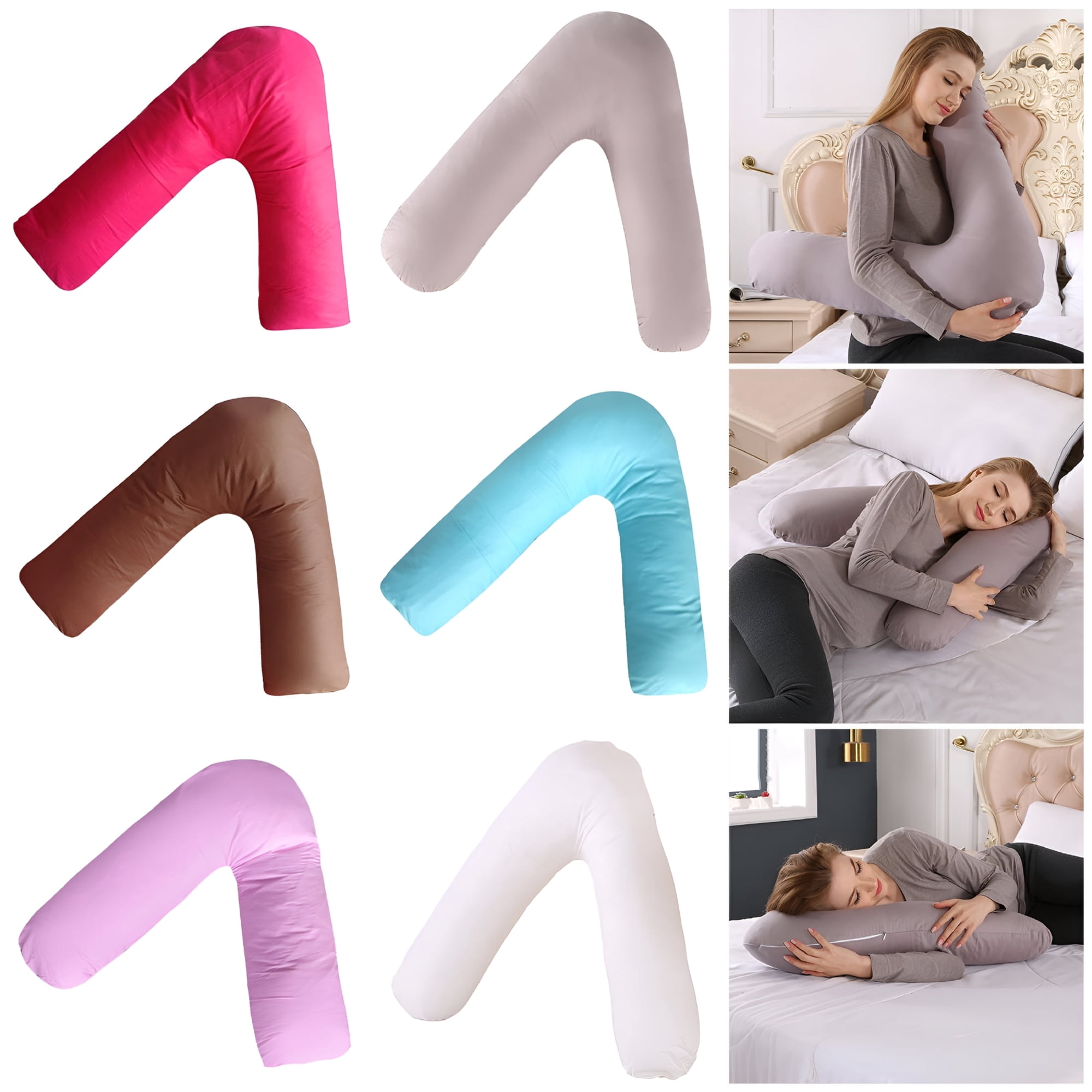 XIBUFE 2026 New Nursing Pregnancy Pillow with Removable Cover Pp Cotton Fully Filled Back Shoulder Neck Support Orthopedic V Pillow
