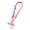 Pink, variant on Multicolor Phone Strap Polyester Metal Charm Detachable Tethers Mobile Lanyard Adjustable Wristband for Key Accessories